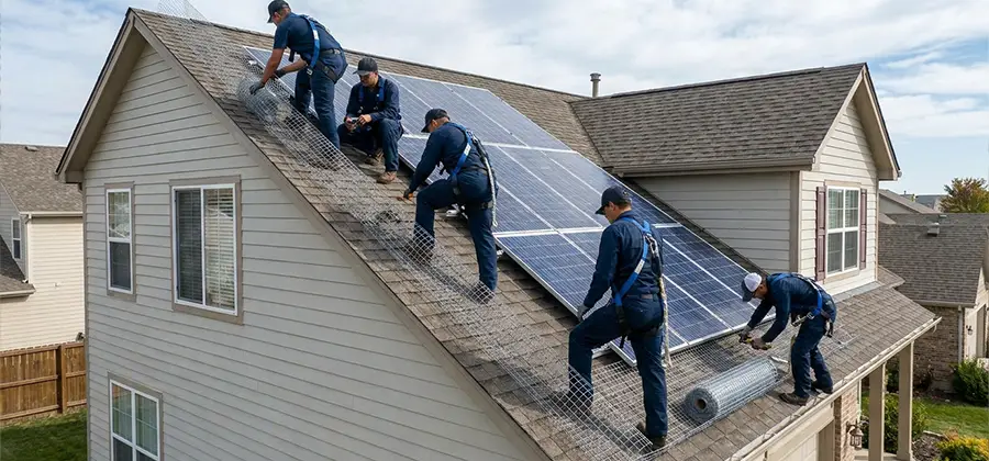 Pigeon Wire for Solar Panels in Commerce Township